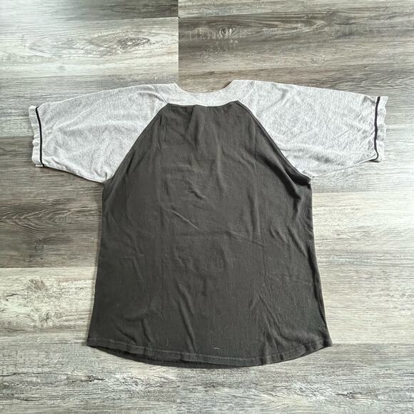 Vintage 90s Chalk Line NBA Chicago Bulls Mens L Henley Baseball T-shirt Tee - Picture 3 of 7